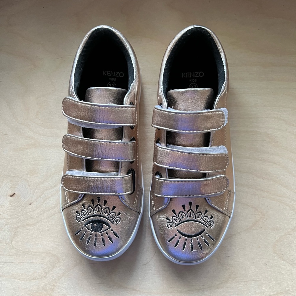 Kenzo embroidered gold sneakers